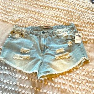 Charlotte Russe distressed jean shorts, size 12